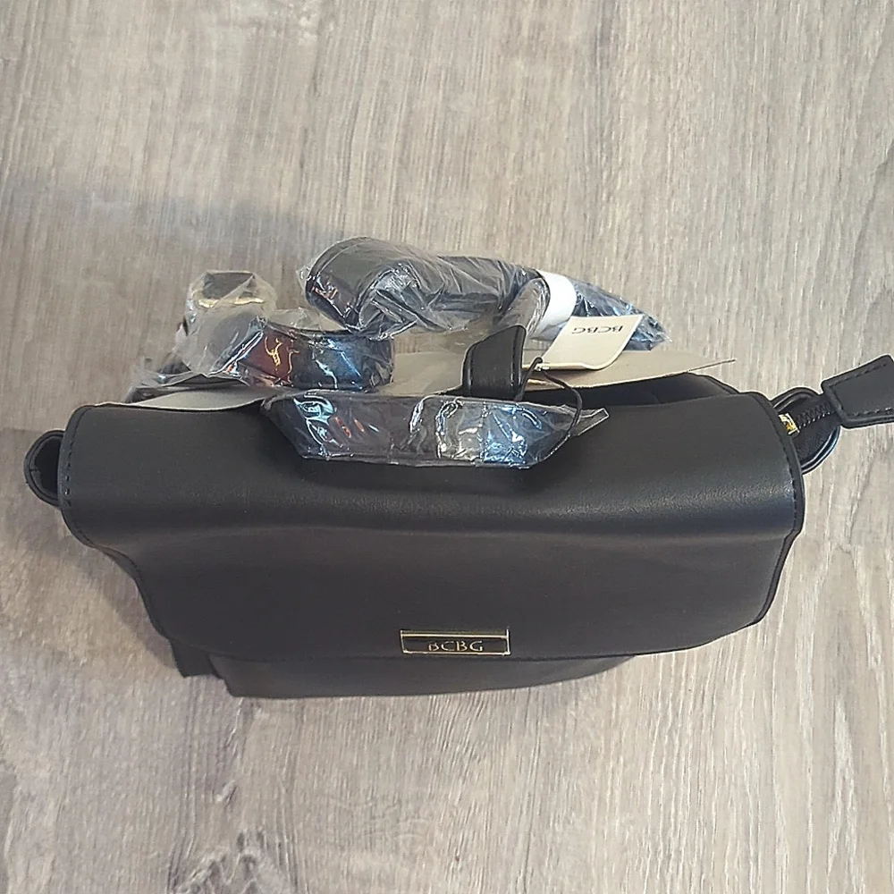 Versatile Black BCBG Faux Leather Backpack NWT